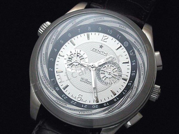 Viajero Zenith Class Elite de múltiples ciudadess reloje Réplica Reloj - Haga click en la imagen para cerrar