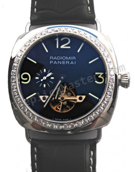 Officine Panerai Radiomir Tourbillon Diamonds Replica Watch - Click Image to Close