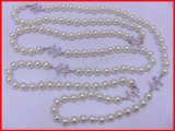 Chanel Diamond White Pearl Necklace Replica