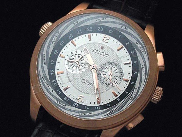 Viajero Zenith Class Elite de múltiples ciudadess reloje Réplica Reloj - Haga click en la imagen para cerrar