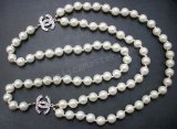 Chanel Diamond White Pearl Necklace Replica