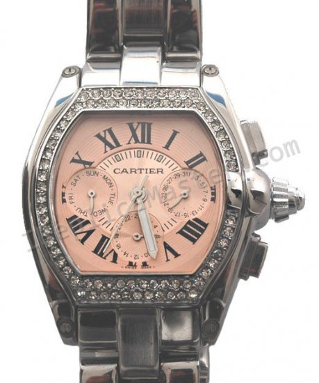 Roadster Cartier Calendrier Watch Diamonds Réplique Montre - Cliquez sur l'image pour la fermer