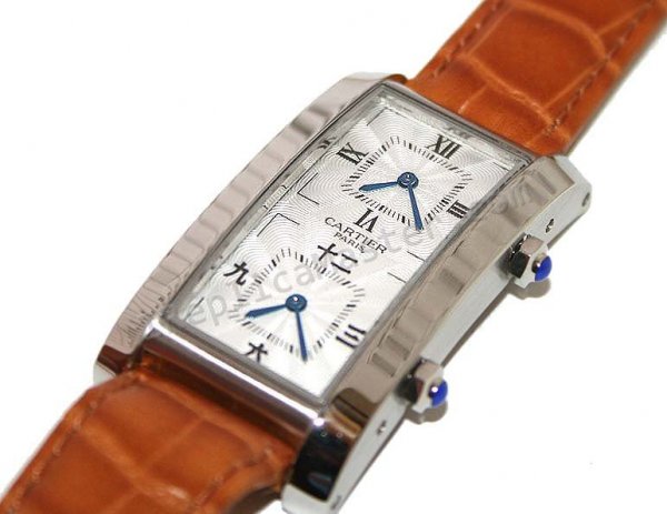 Cartier Tank Tiempo de viaje Réplica Reloj - Haga click en la imagen para cerrar