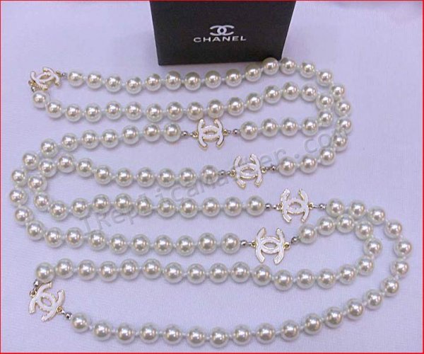 Chanel White Pearl Necklace Replica