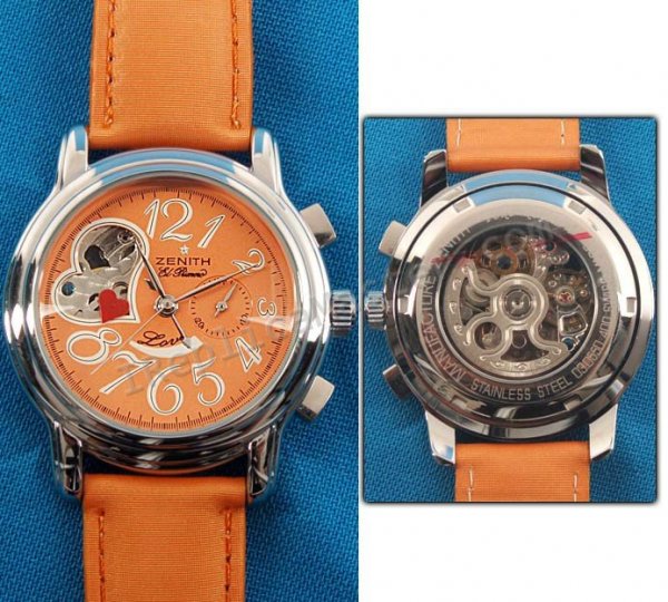 Estrella Zenith El Primero Corazón Abierto Acero Réplica Reloj - Haga click en la imagen para cerrar