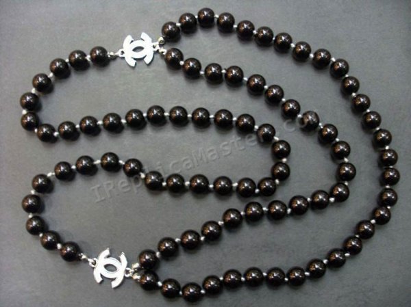 Chanel Black Pearl Necklace Replica