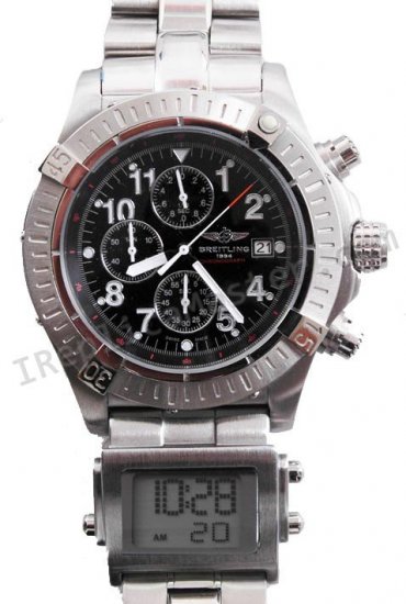 Breitling Chronomat Vigilancia doble Réplica Reloj - Haga click en la imagen para cerrar