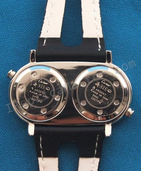 Due Cartier Quarzo Time Zones Replica Orologio