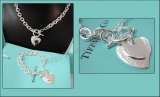 Tiffany Conjunto de colar e pulseira de prata Réplica