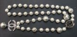 Chanel White Diamond Pearl Necklace Replica