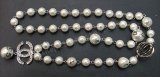 Chanel White Diamond Pearl Necklace Replik