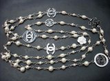 Chanel blanc collier de perles Réplique