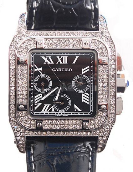 Cartier Santos Datograph Diamonds Replik Uhr - zum Schließen ins Bild klicken