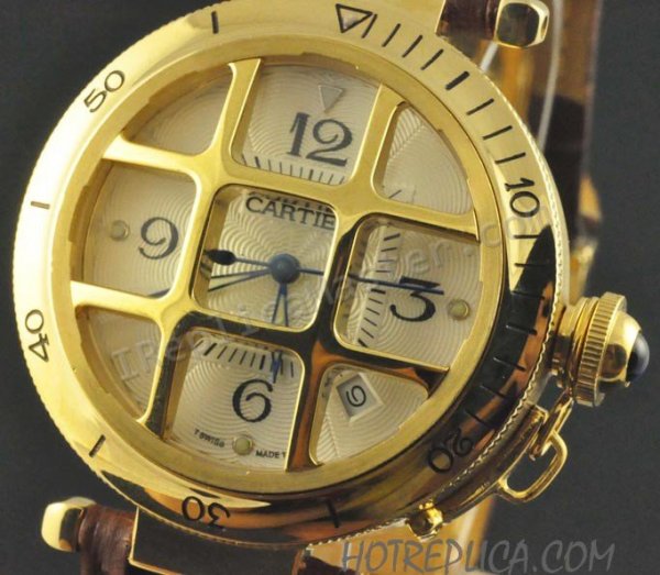 Cartier Pasha oro Grid Réplica Reloj