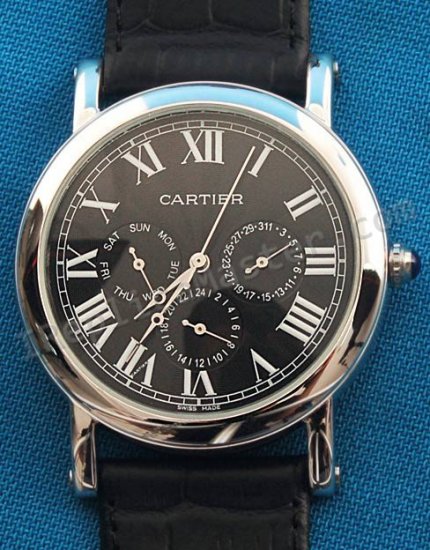 Cartier Ronde Louis Datograph Replik Uhr - zum Schließen ins Bild klicken