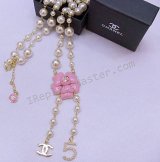 Chanel Diamond White Pearl Necklace Replica