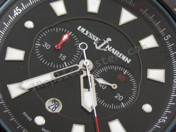 Ediciones limitadas Ulysse Nardin Maxi Sello Azul Marino Cronógr Réplica Reloj