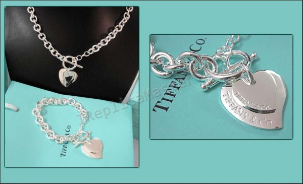 Tiffany Set Of Silver Necklace And Bracelet Replica