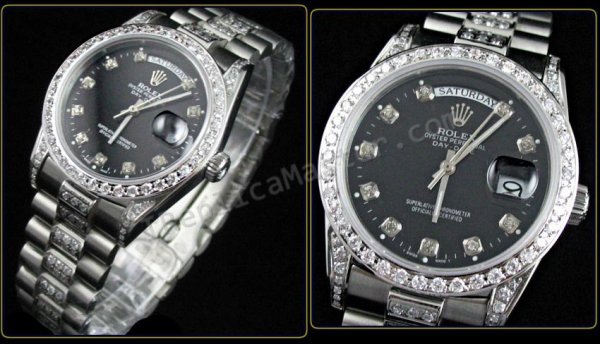Rolex Oyster Perpetual Day-Date Presidential Armband Schweizer Replik Uhr - zum Schließen ins Bild klicken
