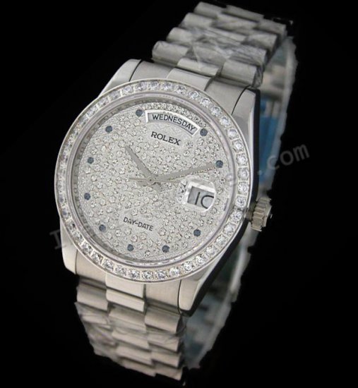 Diamante Rolex Day-Date Reloj Suizo Réplica - Haga click en la imagen para cerrar