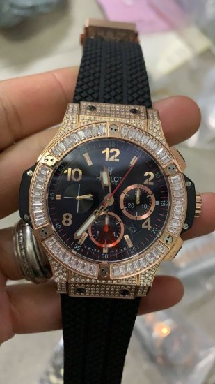 Hublot Big Bang Diamonds Chronograph Swiss Replica Watch - Click Image to Close