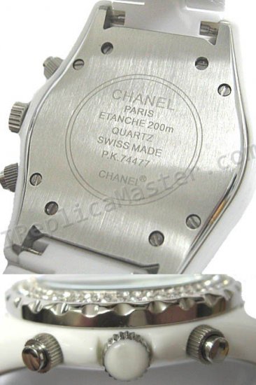 Chanel J12 Diamonds Chronograph, Real Ceramic Case Und Armband Replik Uhr