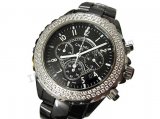 Chanel J12 Diamonds Chronograph, Real Ceramic Case Und Armband Replik Uhr