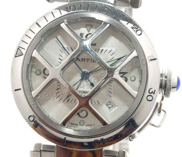Pasha de Cartier de acero para hombres Grid Réplica Reloj