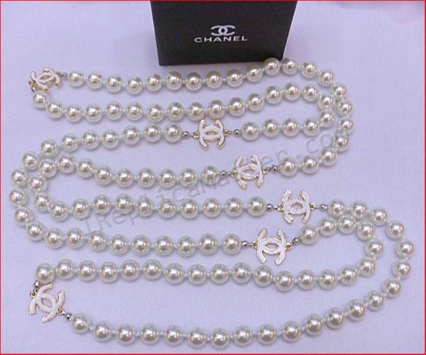 Chanel blanco collar de perlas Réplica