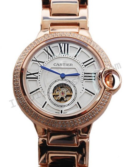 Bleu Ballon Cartier Tourbillon de Cartier Watch Diamonds Réplique Montre