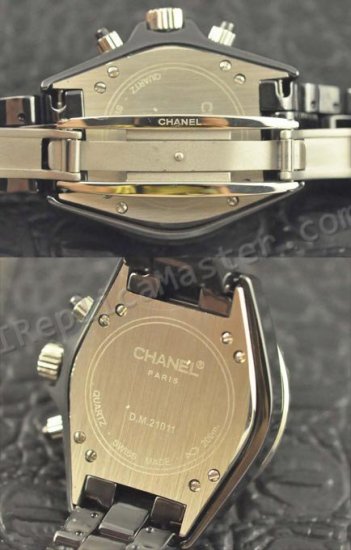 Chanel J12 Chronographe Diamants, Real boîtier en céramique; bra Réplique Montre