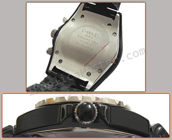 Chanel J12 Chronographe Diamants, Real boîtier en céramique; bra Réplique Montre