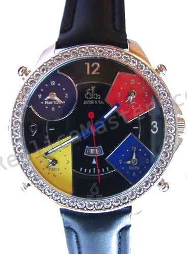 Jacob & Co Cinq fuseau horaire Watch Full Size Réplique Montre