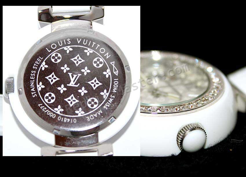 Louis Vuitton Tambour Quartz Diamonds Replik Uhr - zum Schließen ins Bild klicken