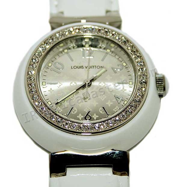 Louis Vuitton Tambour Quartz Diamonds Replik Uhr - zum Schließen ins Bild klicken