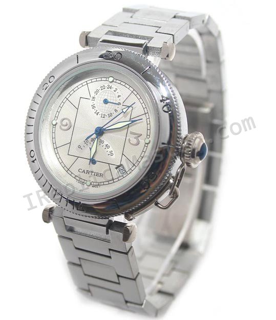 Cartier Pasha Reserve de Marche Fuseau Double  Clique na imagem para fechar