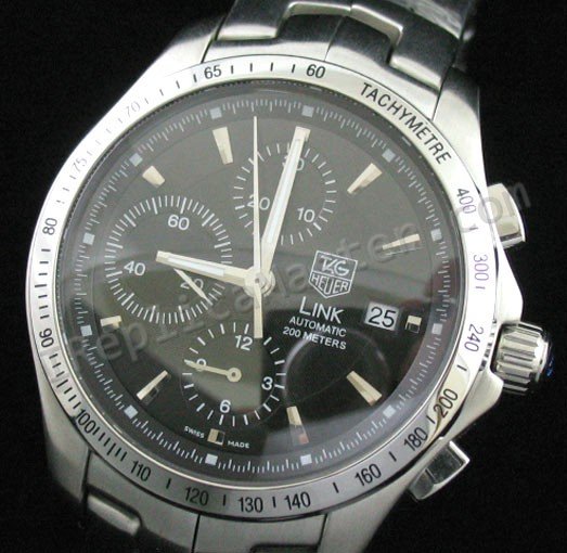 Tag Heuer Link 200 Meters Chrono Swiss Movement Swiss Replica Watch - Click Image to Close