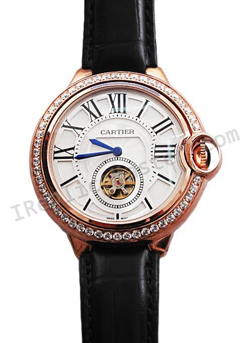 Cartier globo Bleu de Cartier reloj Tourbillon réplica Diamantes Réplica Reloj - Haga click en la imagen para cerrar