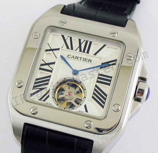 Cartier Santos 100 Tourbillon Replik Uhr - zum Schließen ins Bild klicken