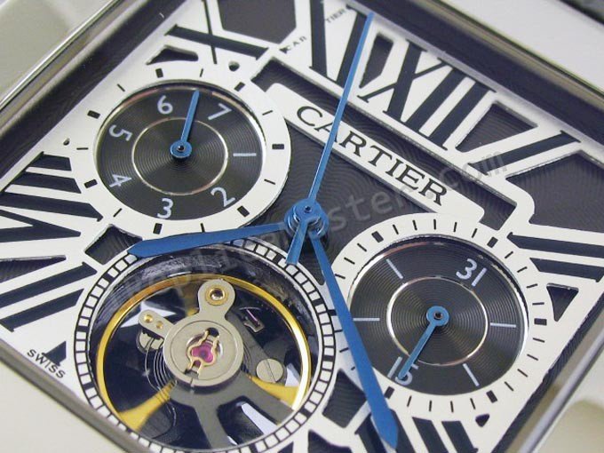 カルティエは100 Datographのトゥールビヨンの時計のレプリカをサントス - ウインドウを閉じる