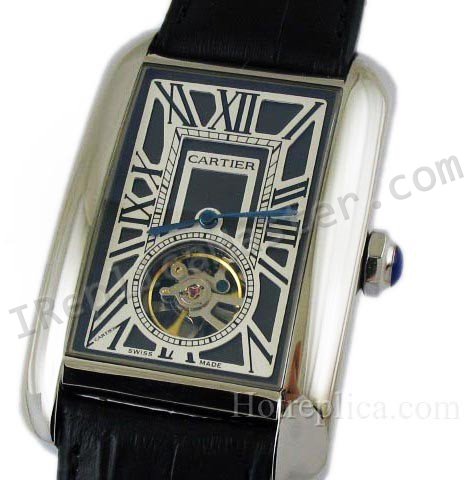 Cartier Tank Americaine Tourbillon Replik Uhr - zum Schließen ins Bild klicken