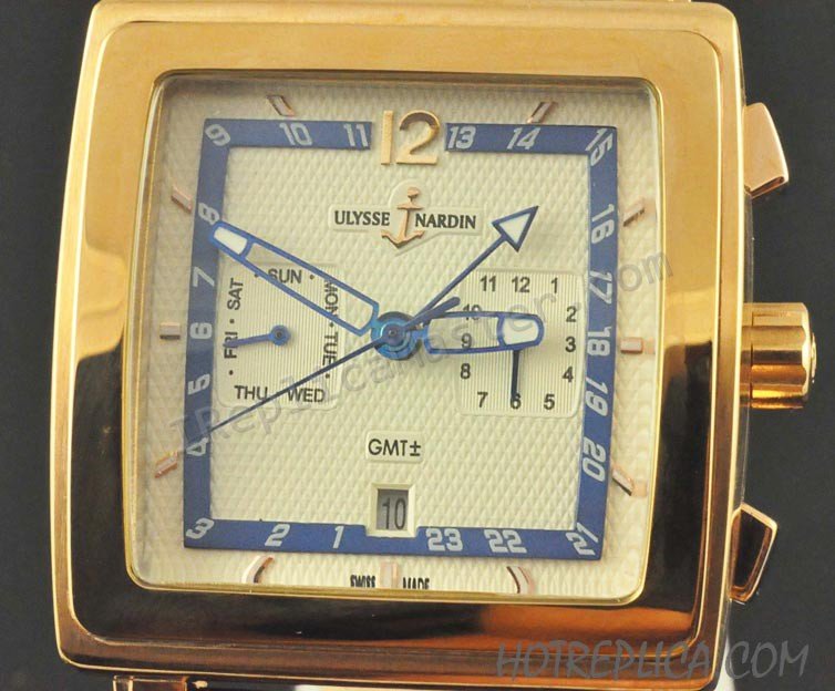 Ulysse Nardin Quadrato GMT Dual Time Orologio Datograph Replica - Clicca l'immagine per chiudere