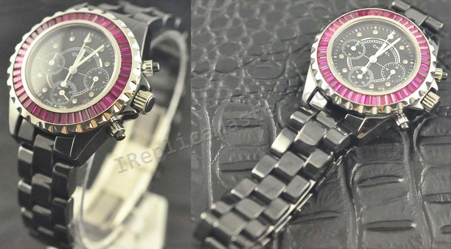 Chanel J12 Chronographe Diamants, Real boîtier en céramique; bra Réplique Montre - Cliquez sur l'image pour la fermer