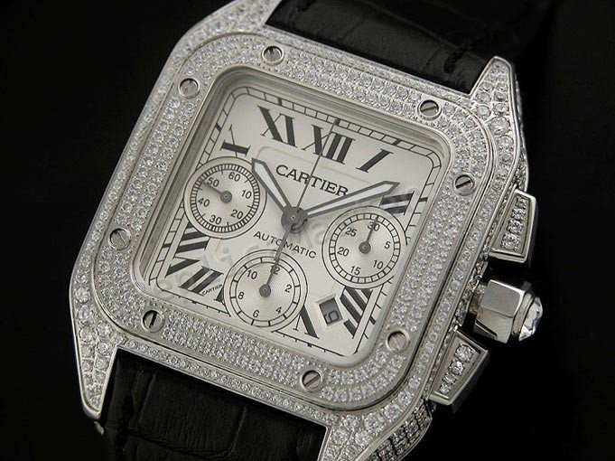Cartier Santos 100 Chronograph Suíço Réplica Relógio  Clique na imagem para fechar