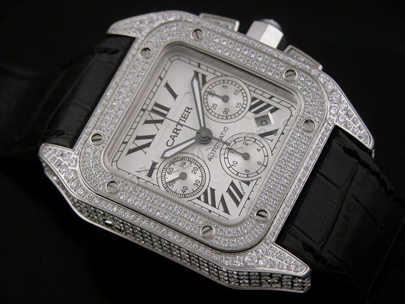 Cartier Santos 100 Chronograph Suíço Réplica Relógio  Clique na imagem para fechar