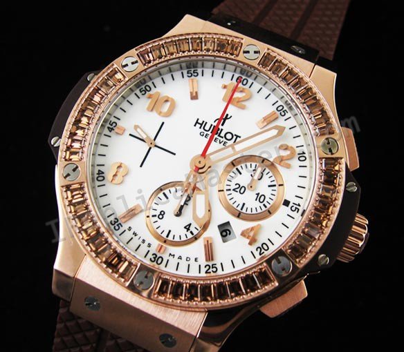 Hublot Big Bang Cappuccino Diamonds Chronograph Swiss Replica Watch - Click Image to Close