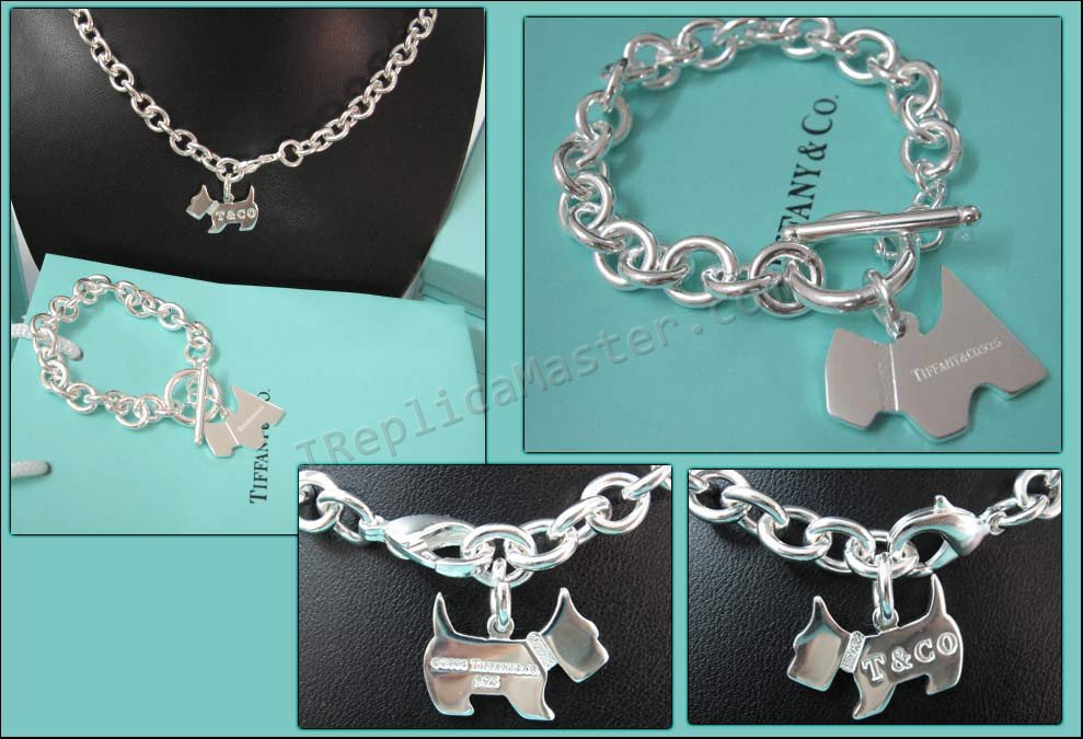Tiffany Conjunto de colar e pulseira de prata Réplica  Clique na imagem para fechar
