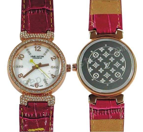 Louis Vuitton Tambour Medium Quartz Jewellery Replica Watch - Click Image to Close