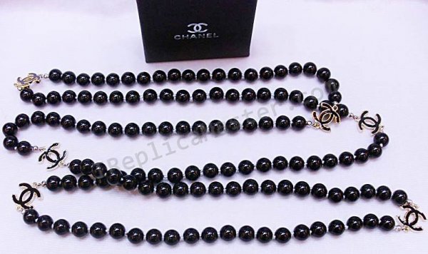 Chanel Necklace Black Pearl Réplica