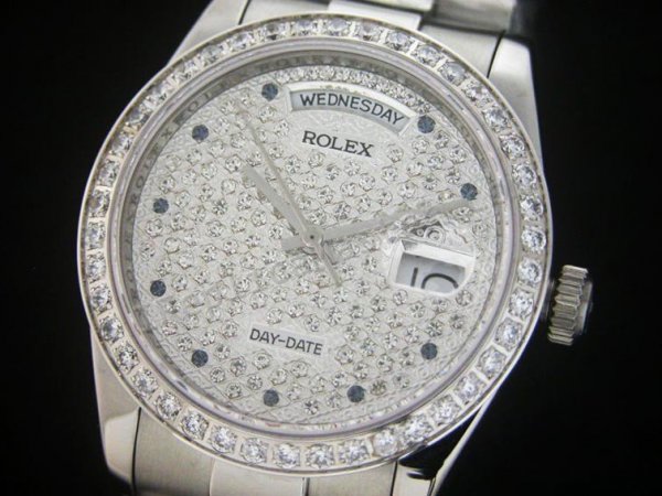 Diamond Rolex Day-Date Suíço Réplica Relógio
